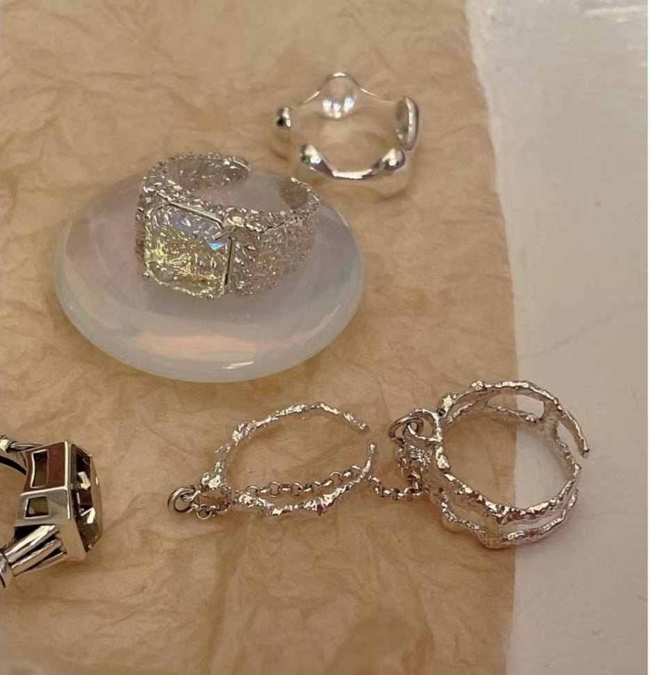 High-class sense of sterling silver plain ring Japanese light luxury exquisite ring