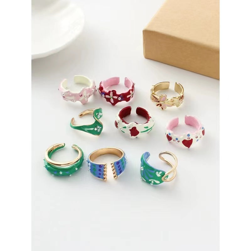 Handmade oil drip rings for men and women openings adjustable rings