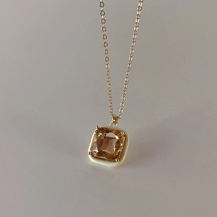 Colorful square love necklace