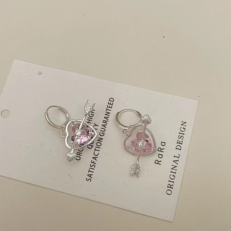 Sweet cool style one arrow through the heart earrings