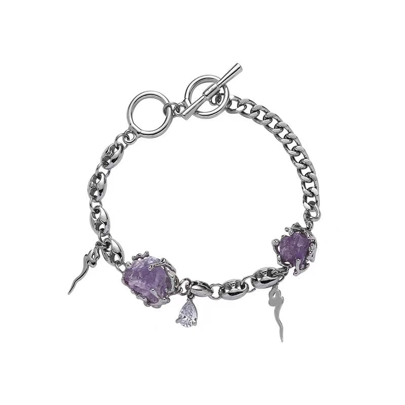 Original natural stone bracelet girls niche design sense of senior autumn new temperament literary Harajuku wind hand jewelry