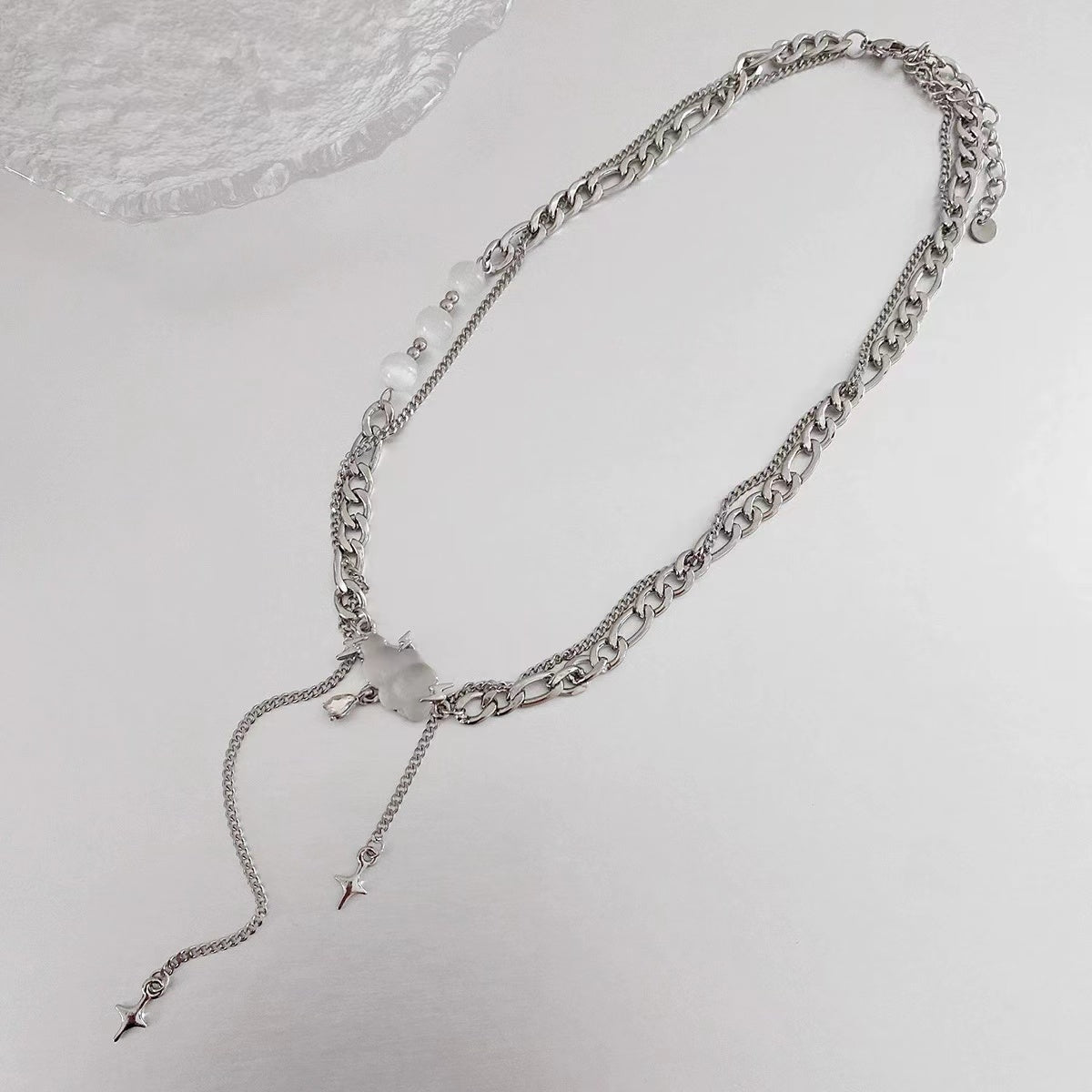 Frosted clouds starburst necklace simple niche design sense clavicle chain