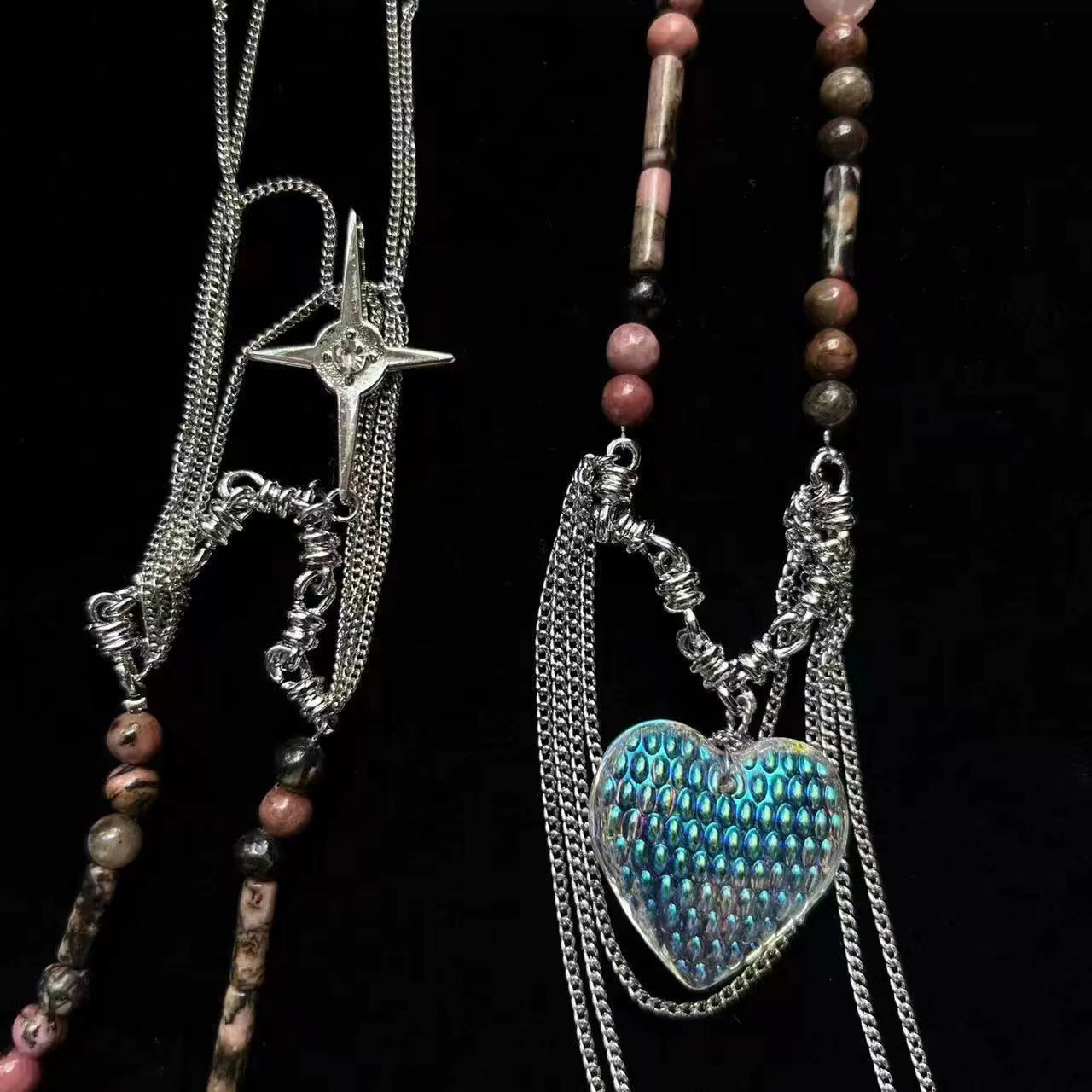 Splicing pearl dazzling mermaid girl love bamboo necklace