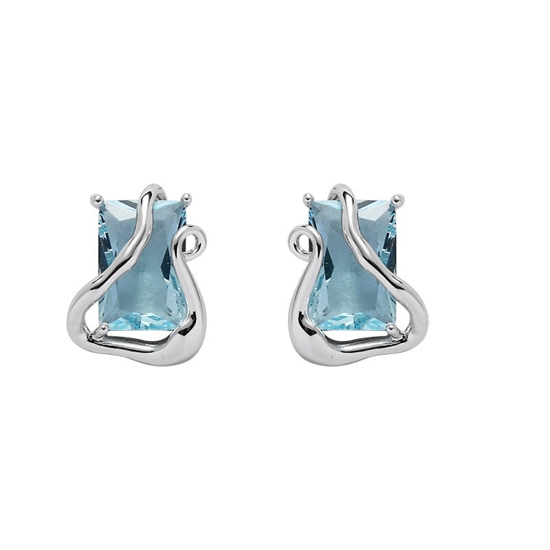 Blue glass series necklace female wholesale niche design new Chinese senior sense of fresh sweet cool wind collarbone chain jewelry
