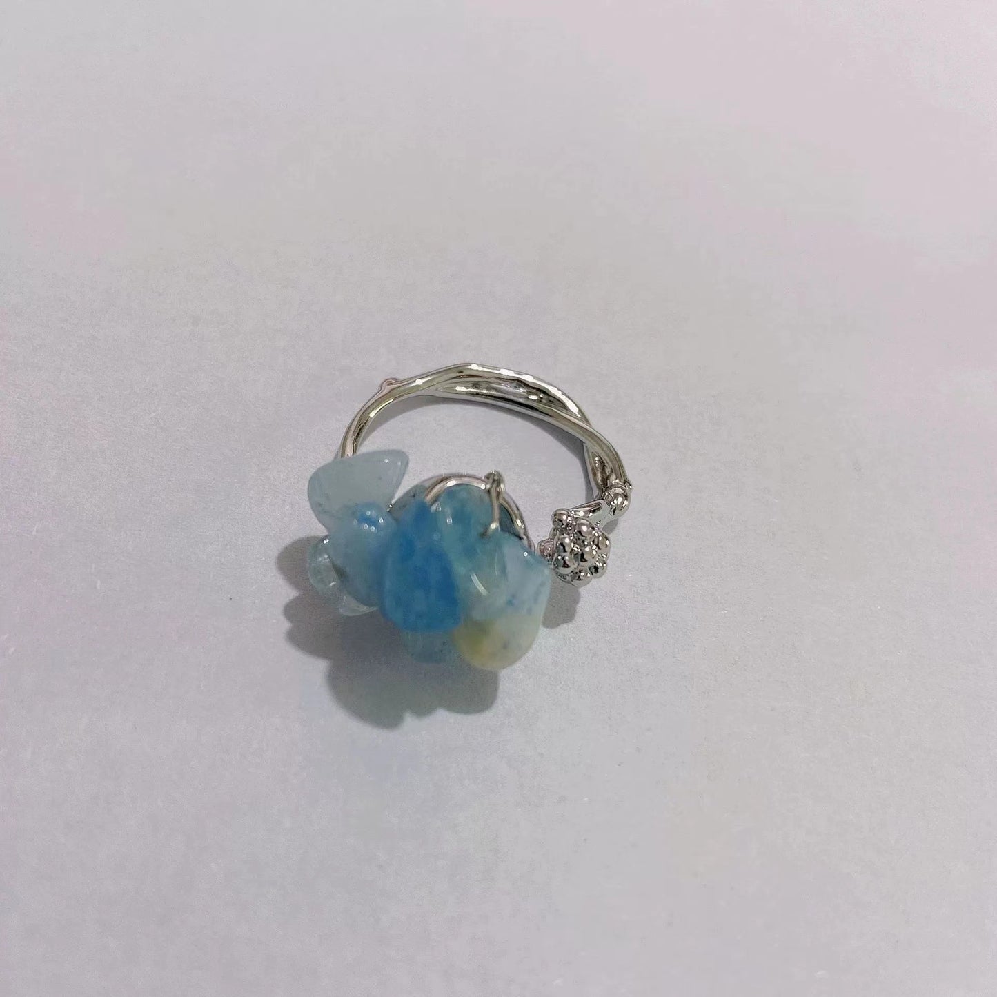 Floral metal ring