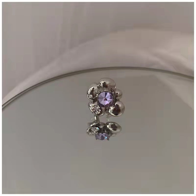 Super flash small Flower Rhinestone ear bone clip