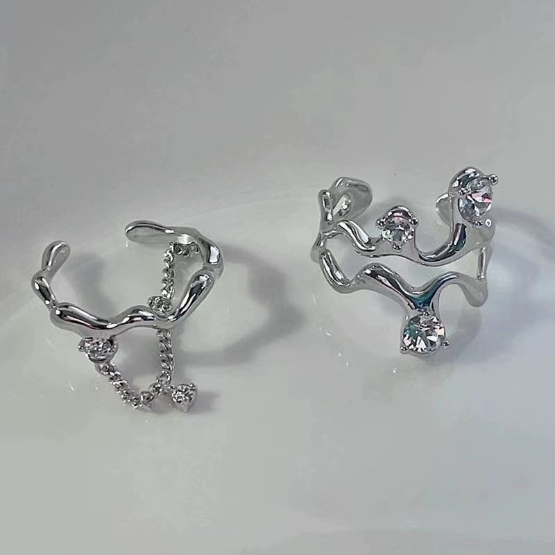Design light luxury gemstone delicate sense irregular ring
