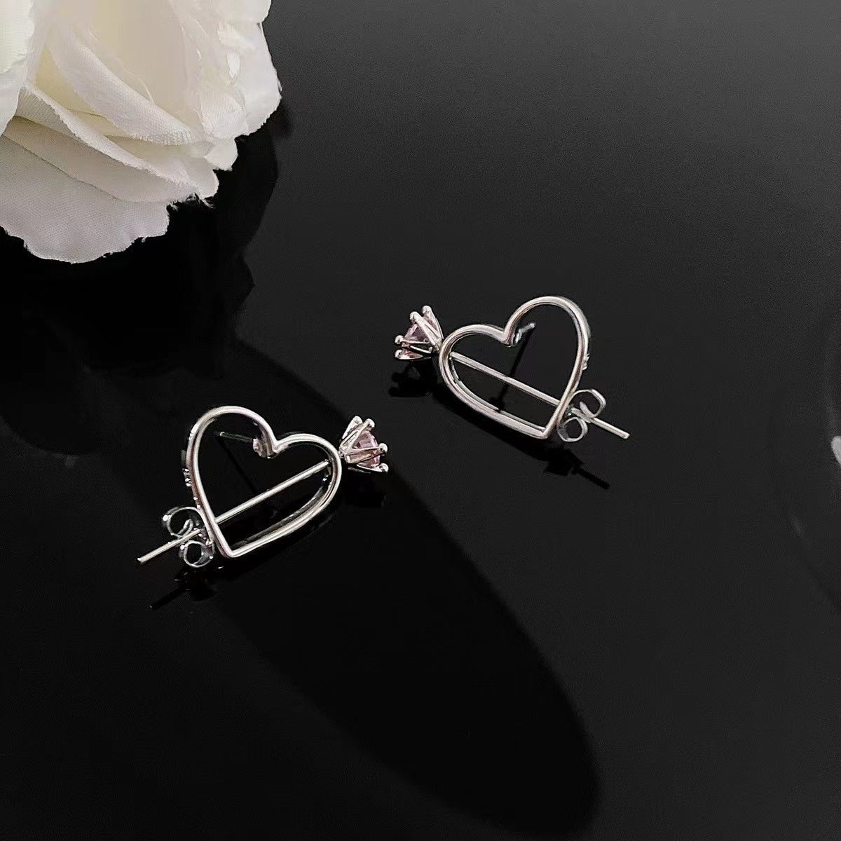 Love key lock irregular tassel earrings niche versatile personality cold wind earrings accessories
