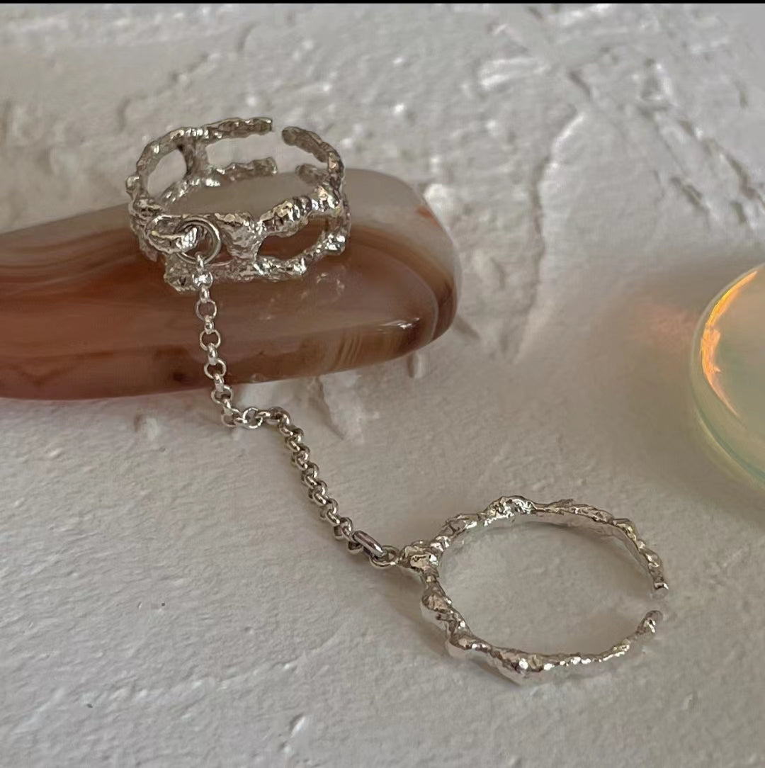 High-class sense of sterling silver plain ring Japanese light luxury exquisite ring