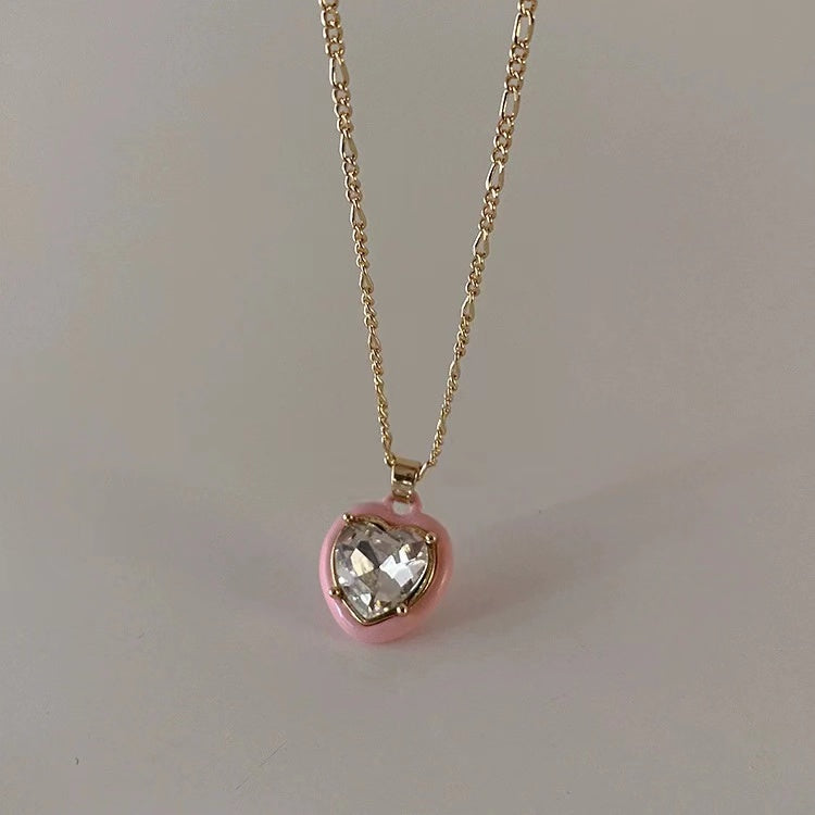Colorful square love necklace