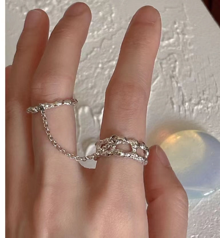High-class sense of sterling silver plain ring Japanese light luxury exquisite ring