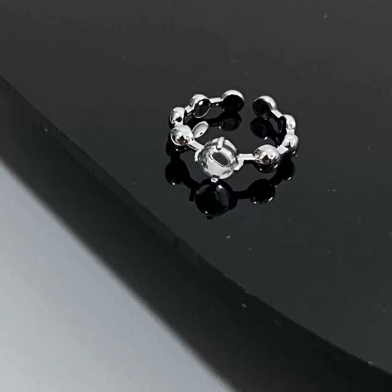 Lava texture cold style high class ring