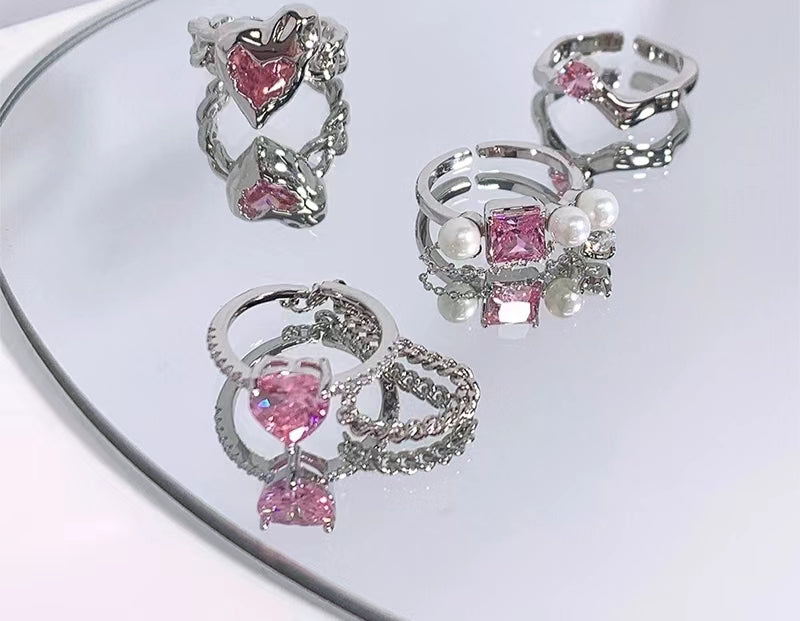 Pink Love Pearl Diamond Ring