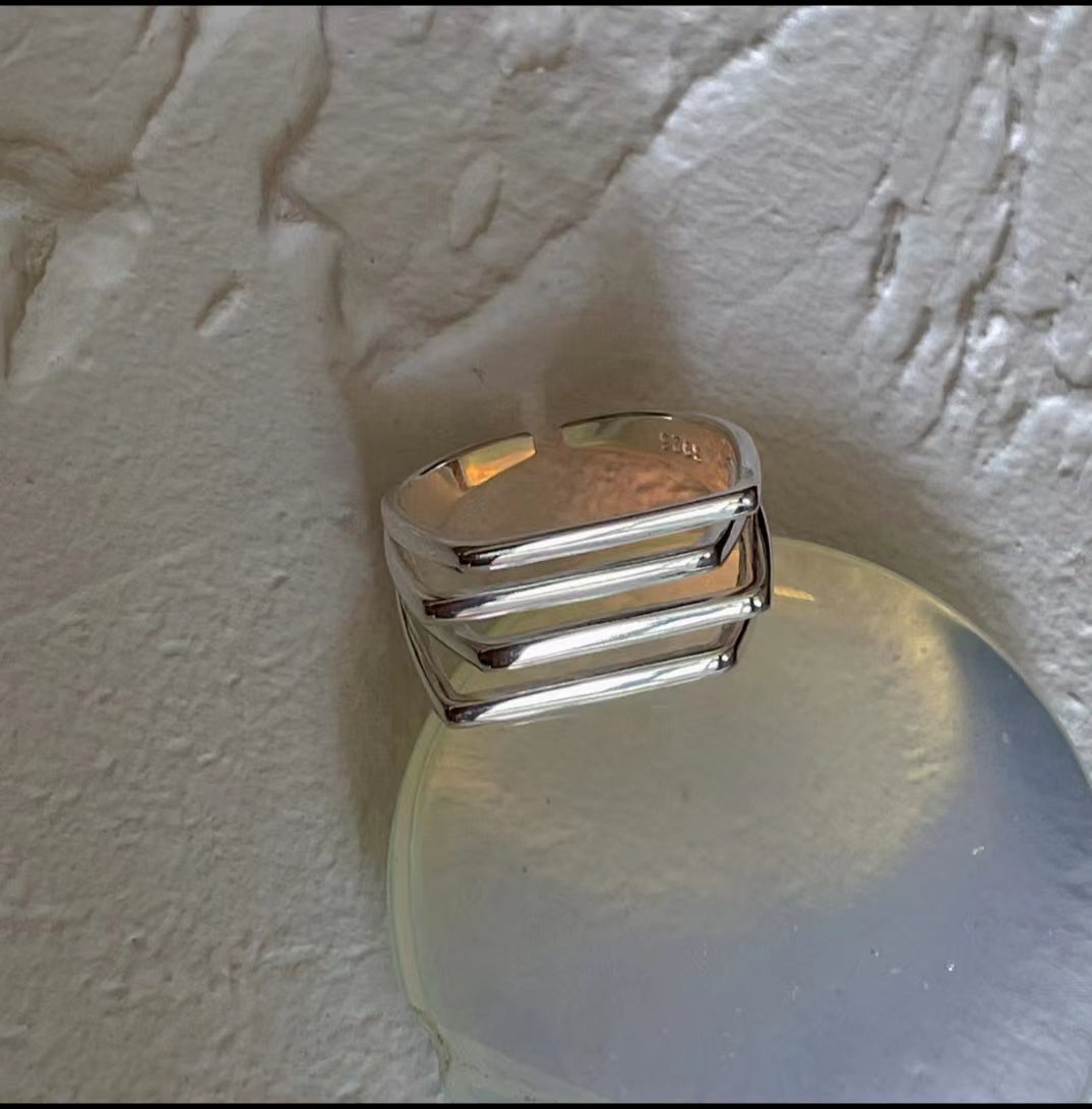 High-class sense of sterling silver plain ring Japanese light luxury exquisite ring