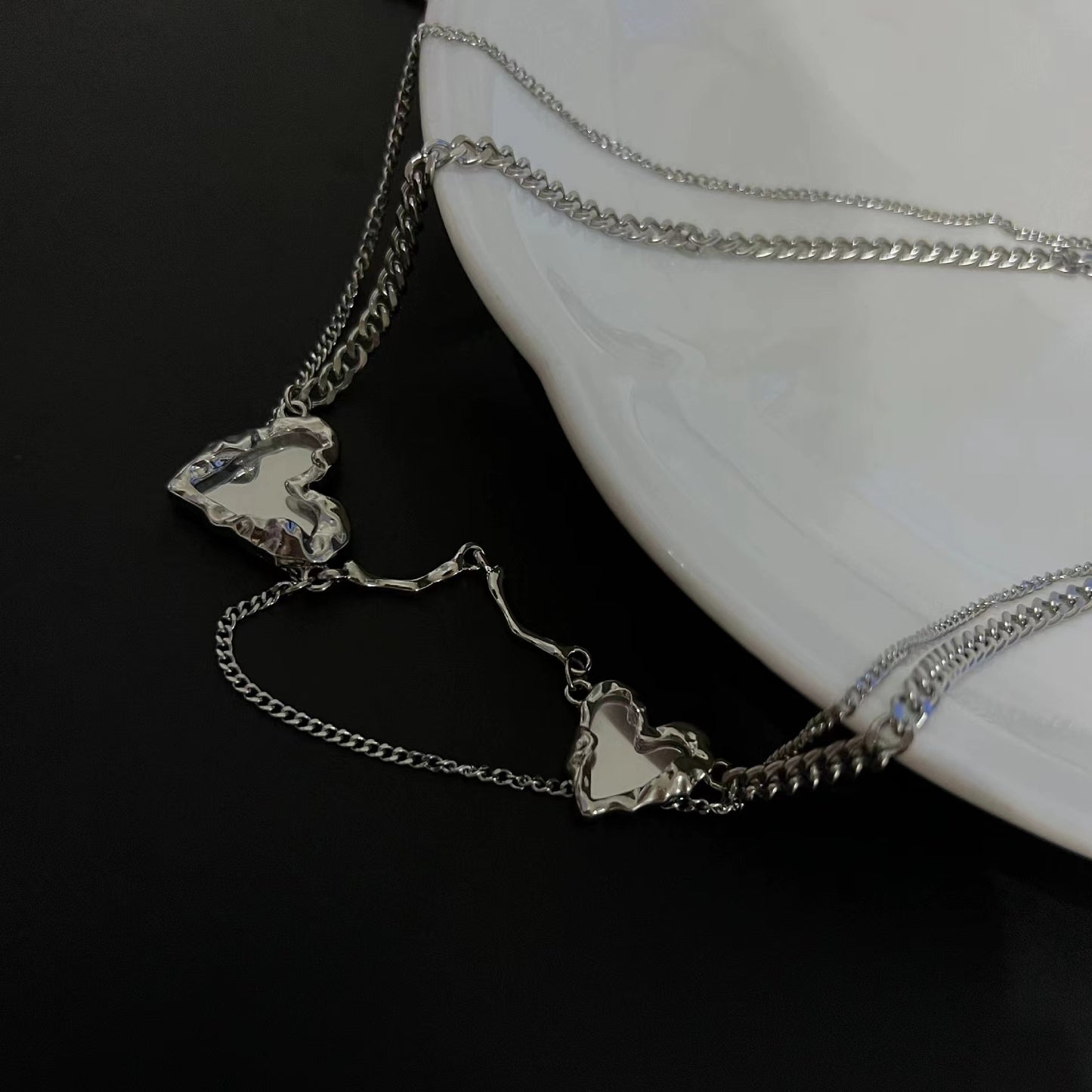 Niche design mirror love necklace