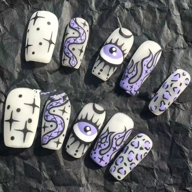 Europe and the United States hot girl nude long nail handmade custom wear nail removable