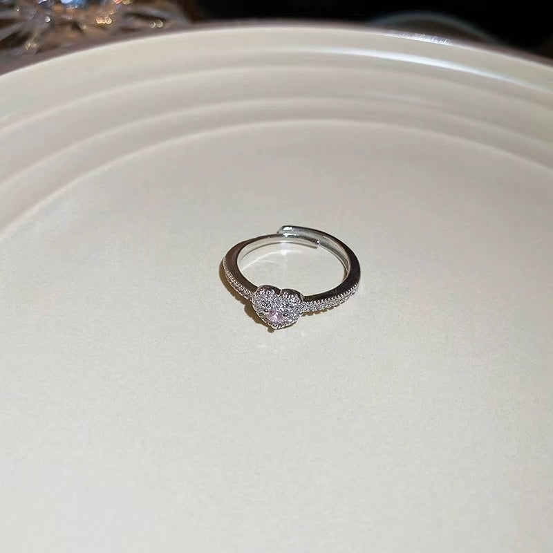 Irregular zirconia cat's eye stone oval open ring niche ins cold wind index finger ring personality trend hand jewelry