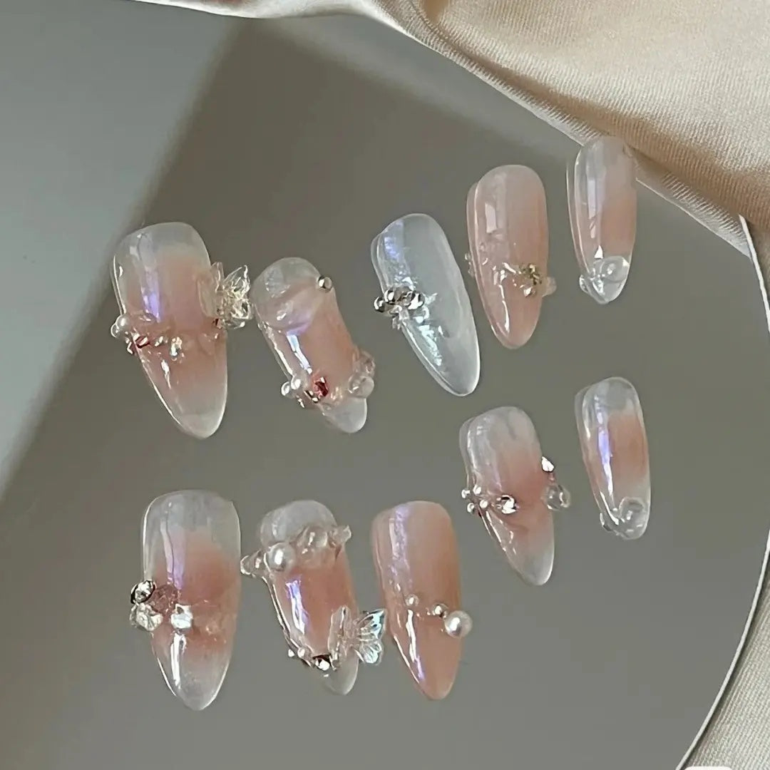 Pink cat eye advanced net red wear nail lazy manicure