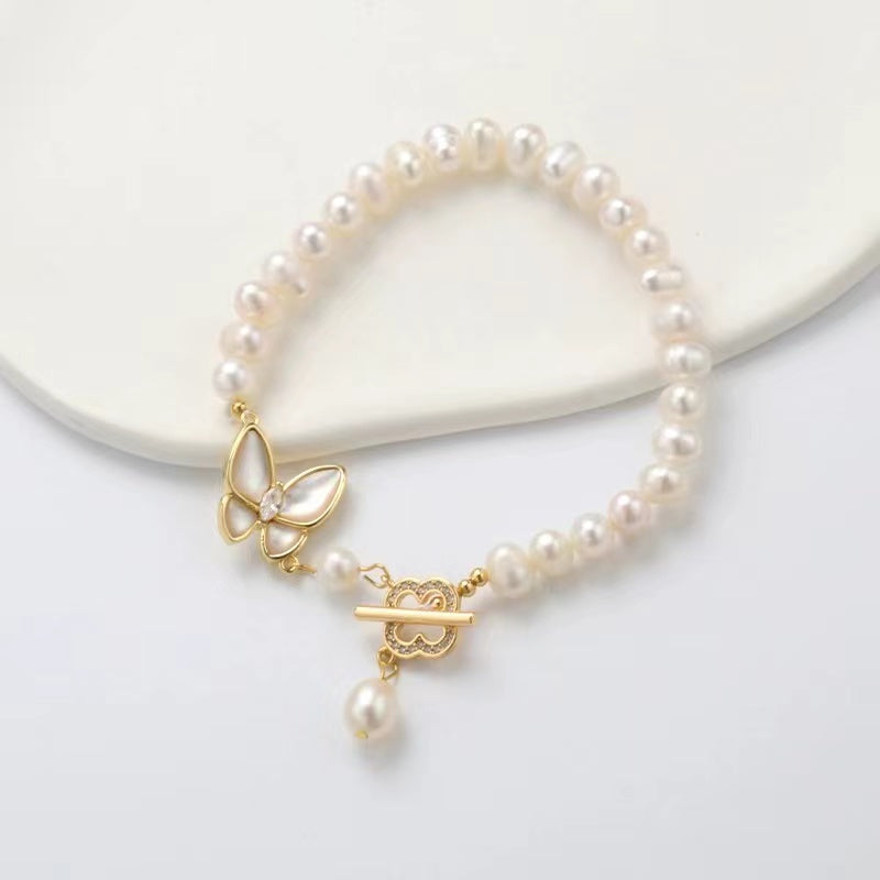 French vintage baroque shaped freshwater pearl necklace