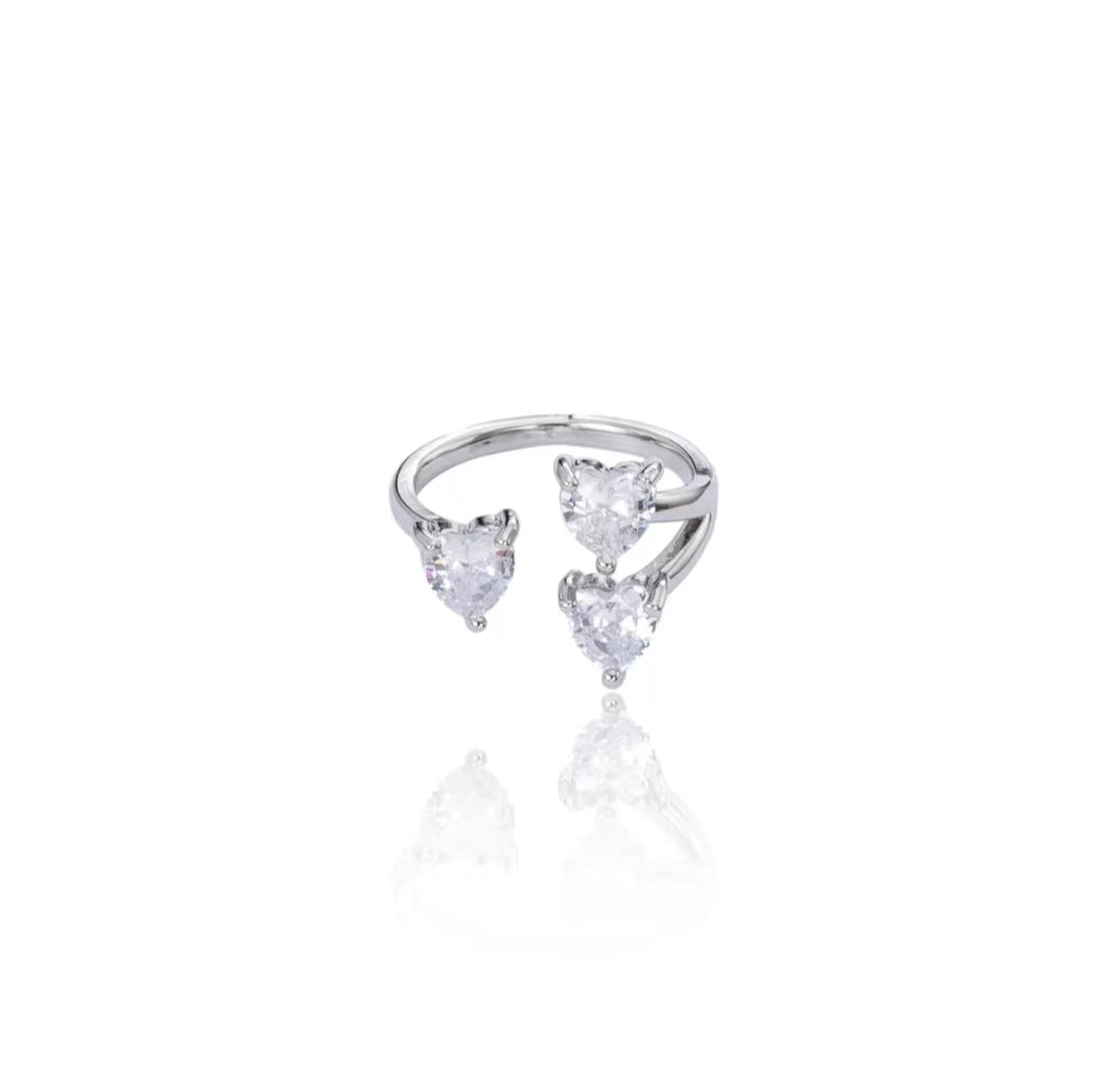 y2k hot girl millennium accessory pink love zirconia ring