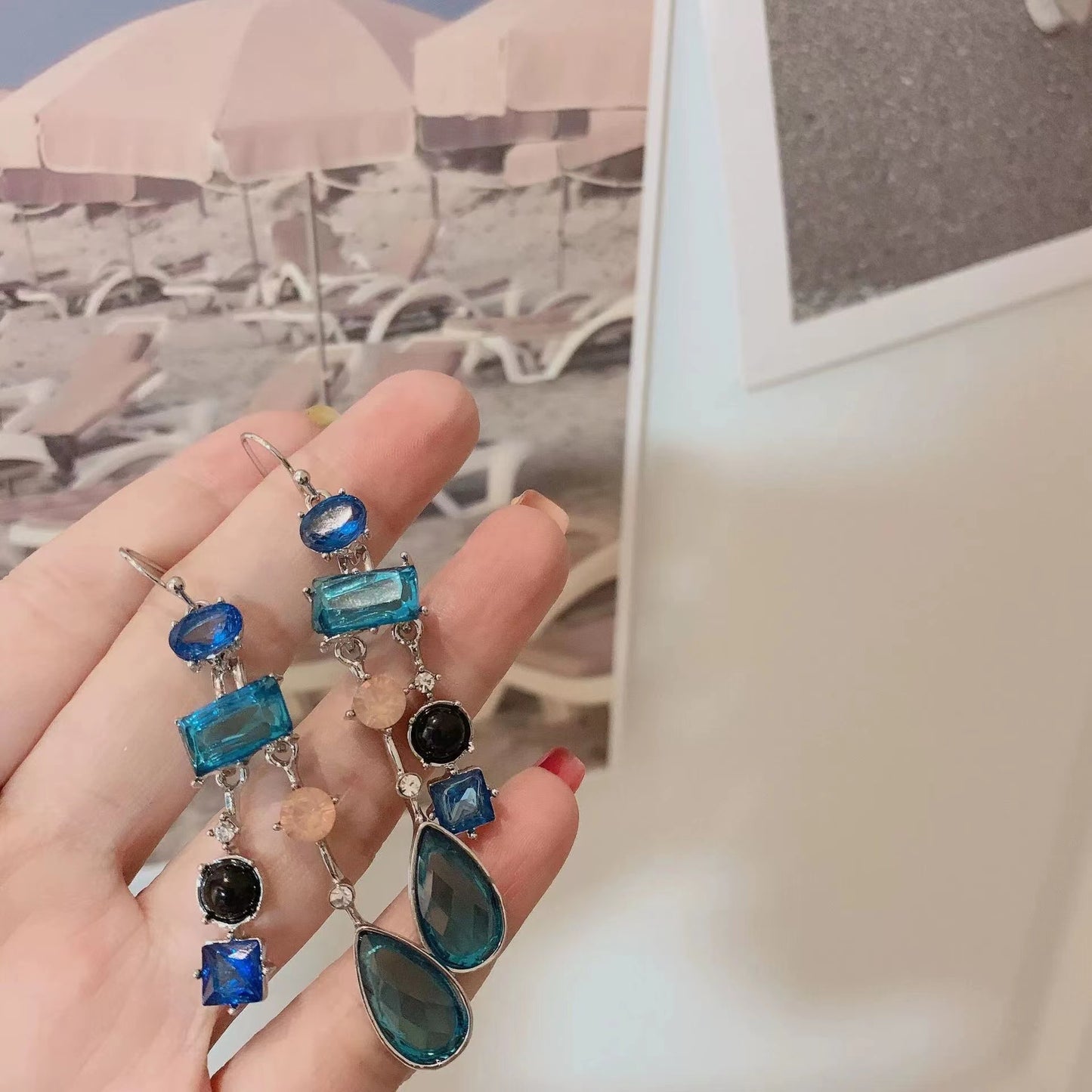 Classical starry sky, blue, elegant temperament, crystal Coral Sea