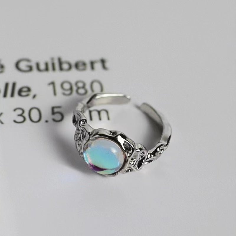 Opal stone couple open ring