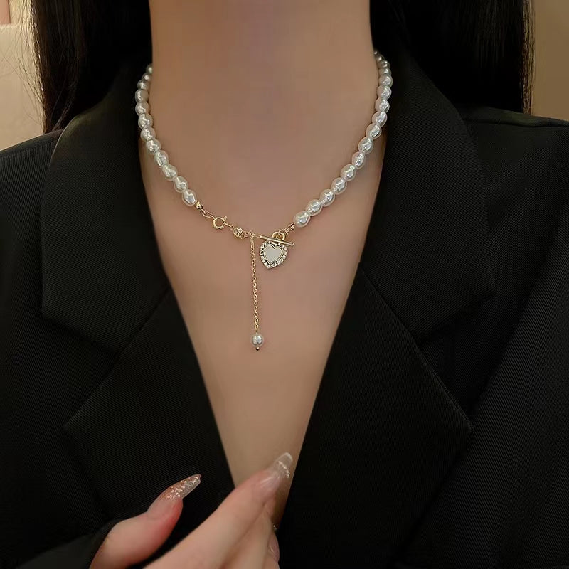 Love pearl necklace female