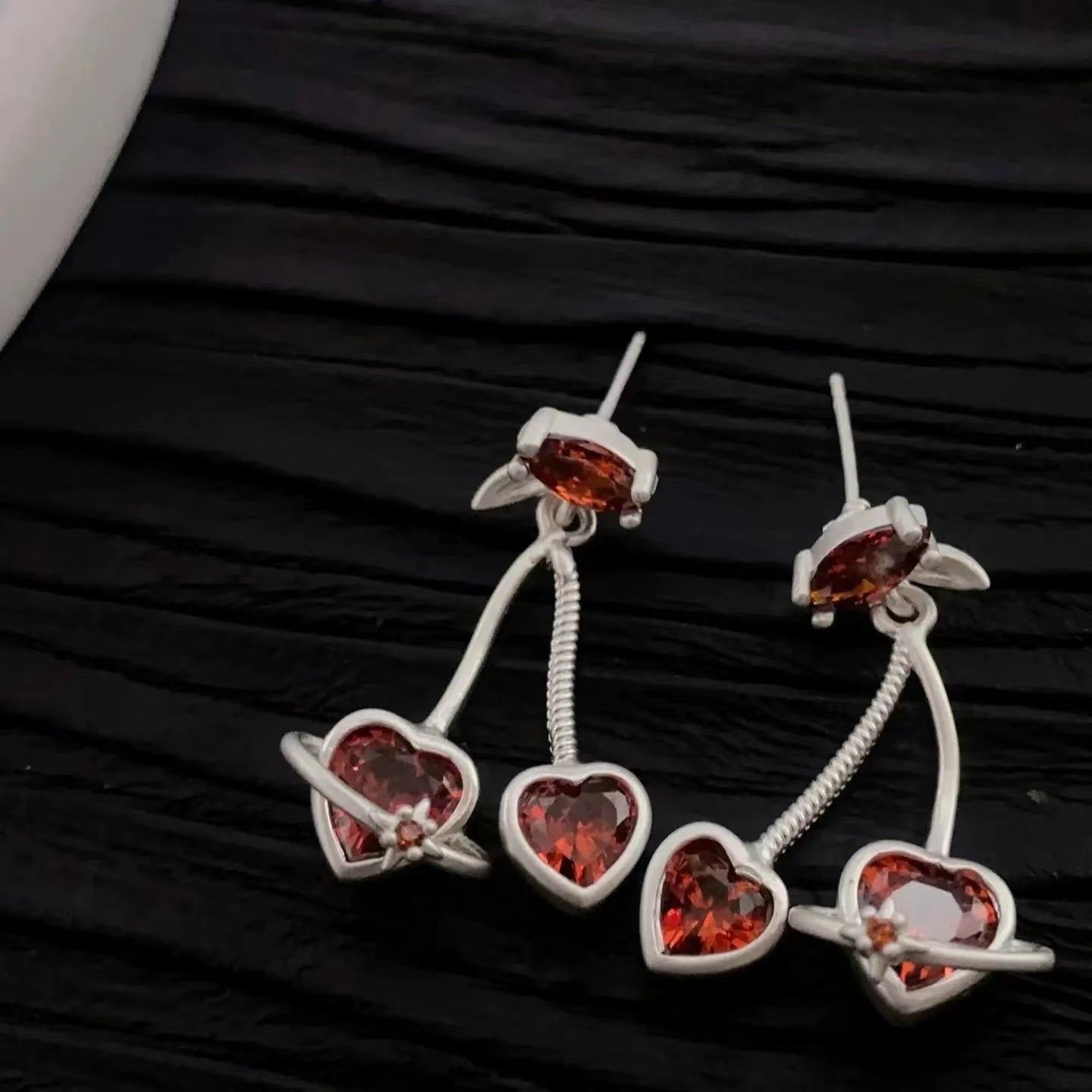 Red cherry earrings with a premium feel