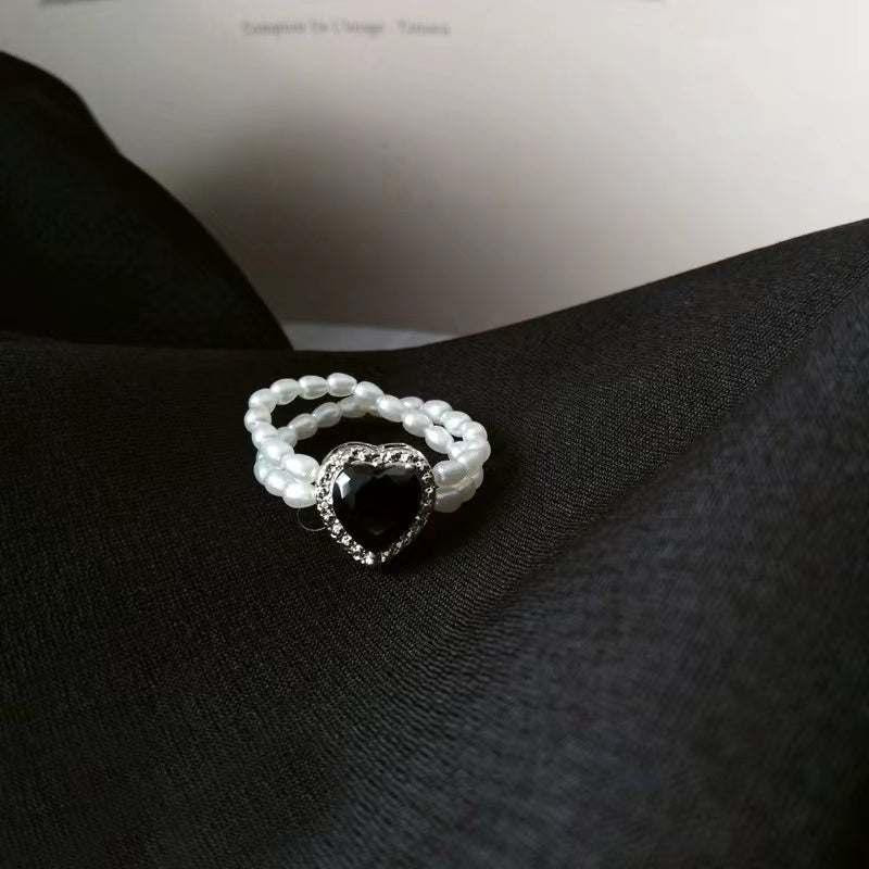 beautiful love shape with diamond index finger ring