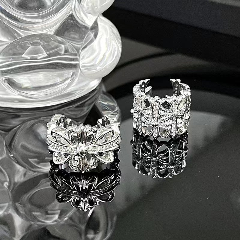 Niche design sense ins cold wind cross vintage personality fashion heavy ring