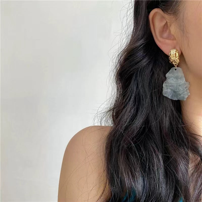 925 silver needle transparent earrings earrings
