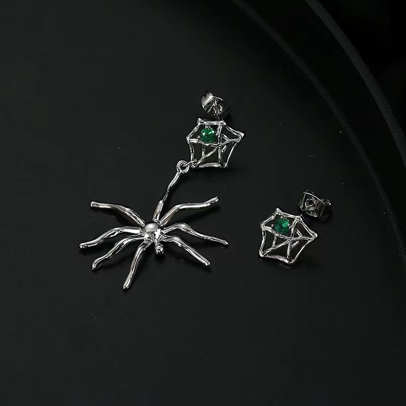 Senior sense earrings female ins cold wind personality trend love green zirconia earrings fashion design sense earrings