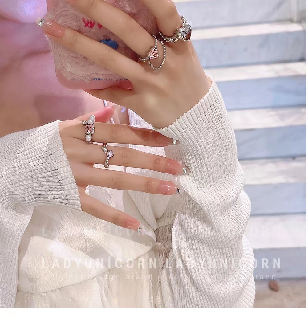 Pink Love Pearl Diamond Ring