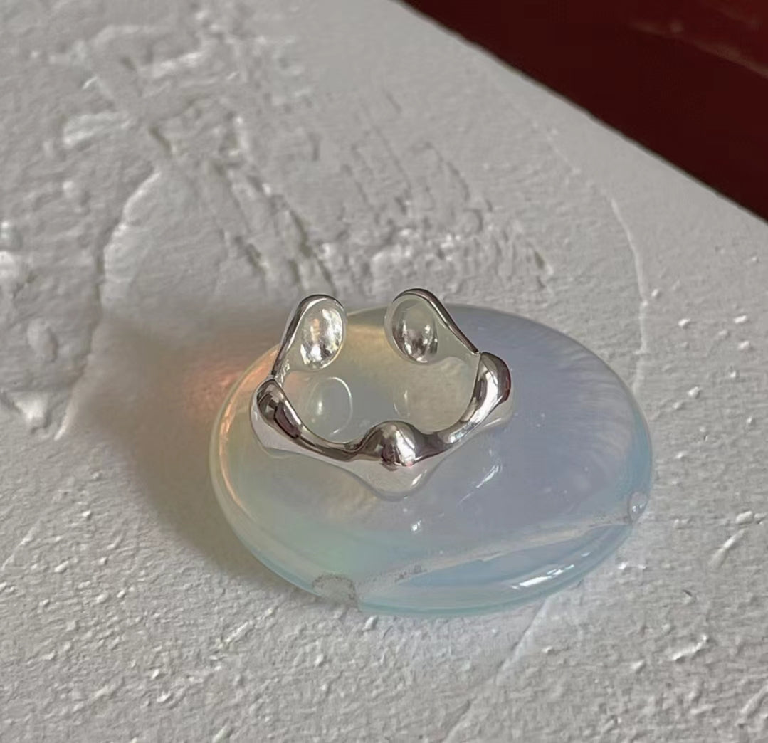 High-class sense of sterling silver plain ring Japanese light luxury exquisite ring