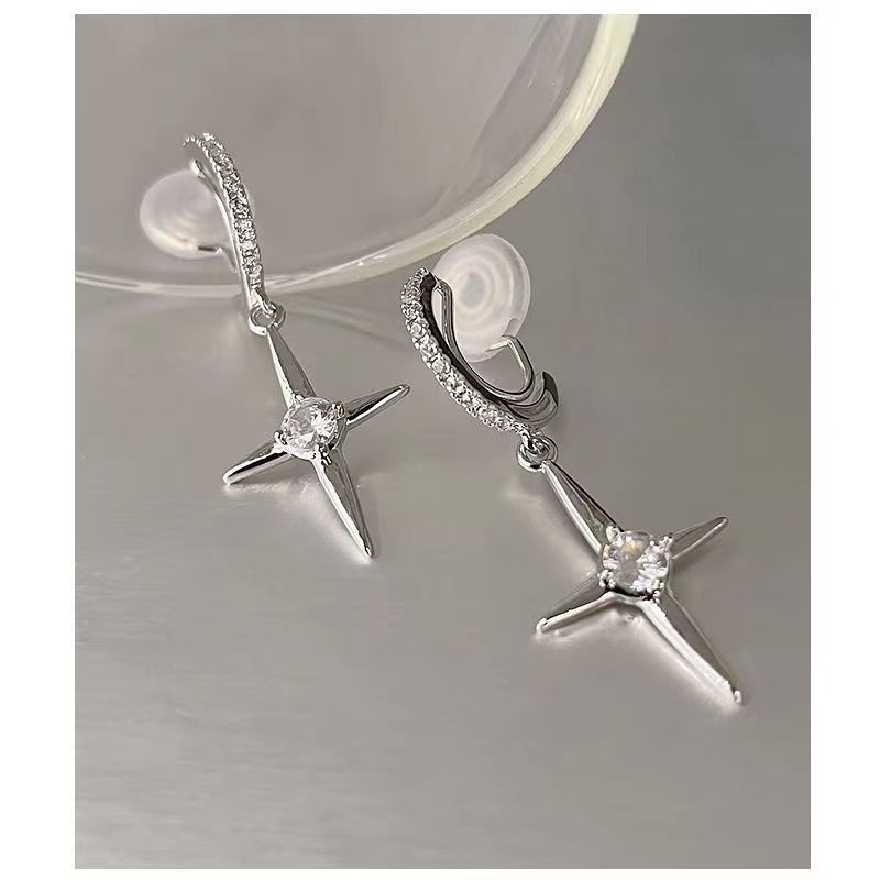 Personalized cross earrings mosquito disc ear clips without ear holes