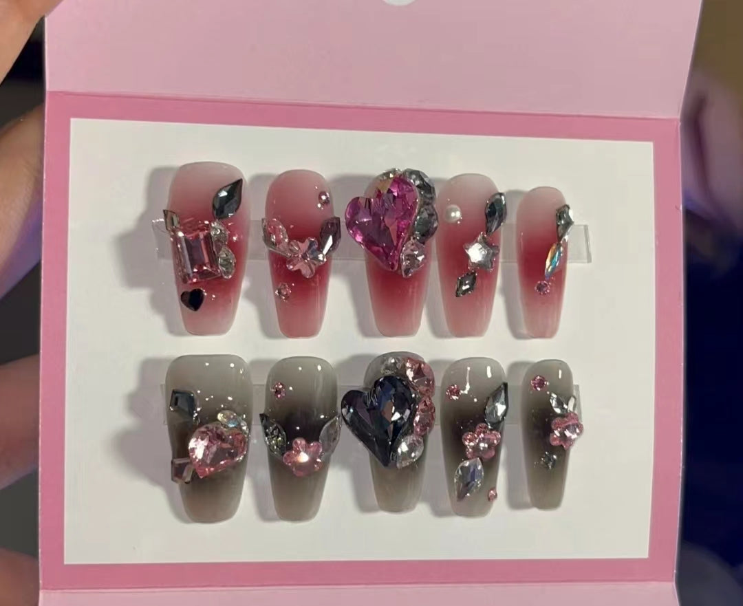 Customized nails with a high sense of taste, hand-painted design nails