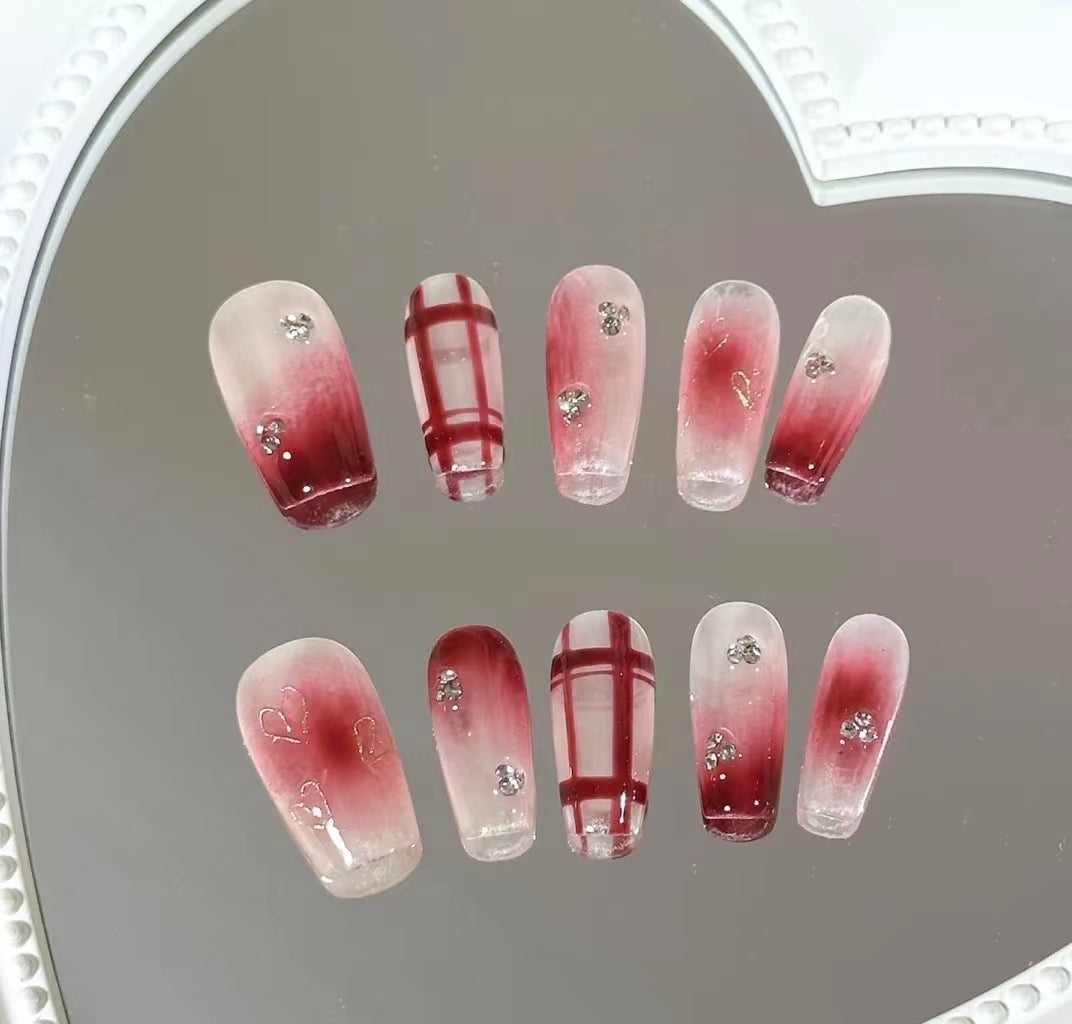 Customized nails with a high sense of taste, hand-painted design nails