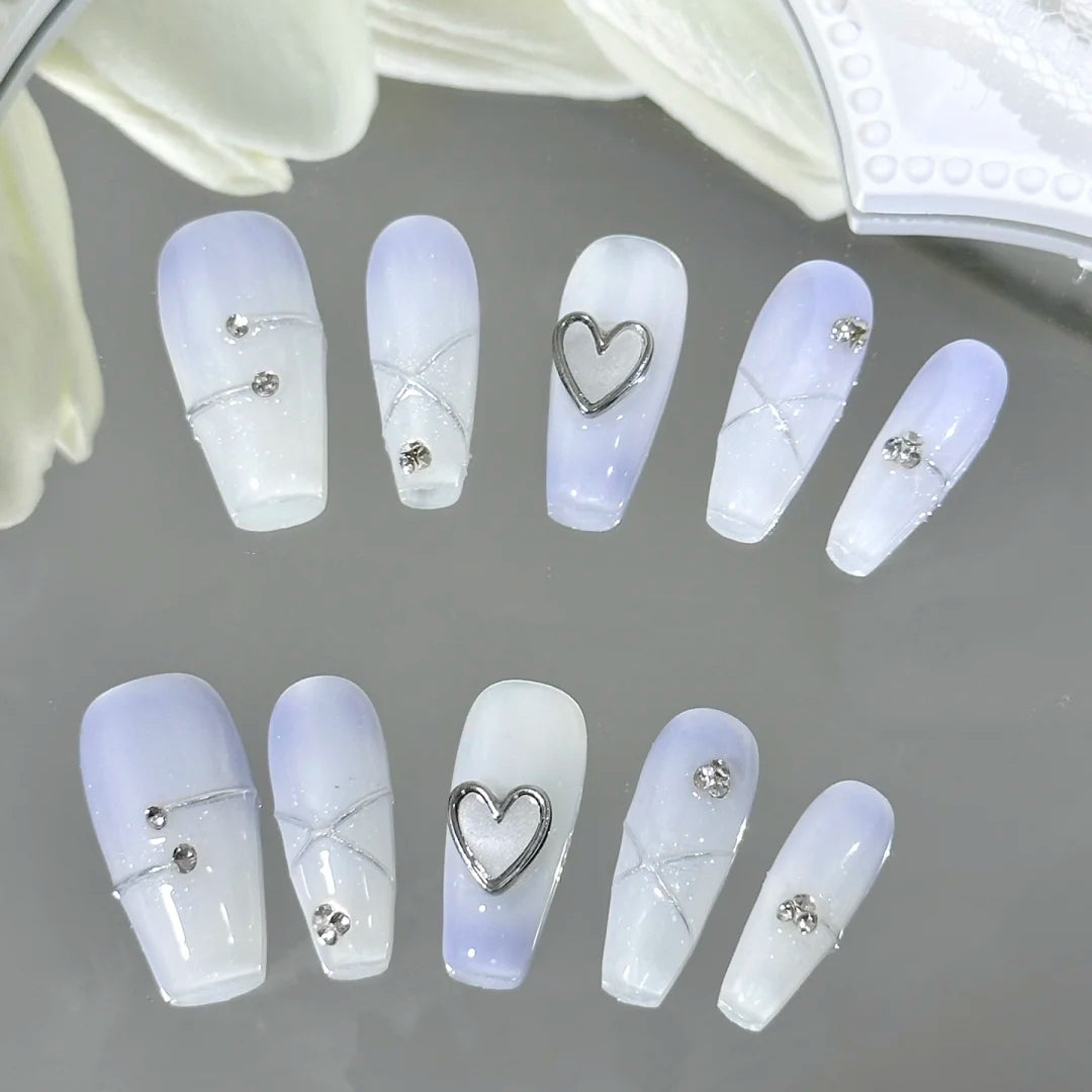 Wear fake nail patch to customize the finished nail enhancement net red minimalist halo dye soft nude bride's pregnant nail