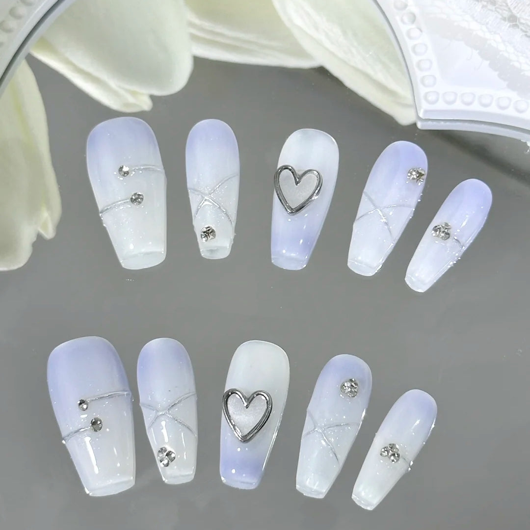 Wear fake nail patch to customize the finished nail enhancement net red minimalist halo dye soft nude bride's pregnant nail