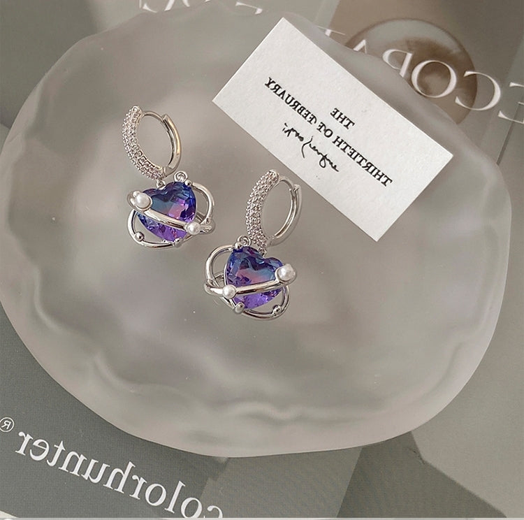 Galaxy star sea series love earrings female light luxury niche senior sense earrings