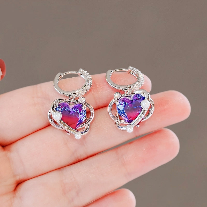 Galaxy star sea series love earrings female light luxury niche senior sense earrings