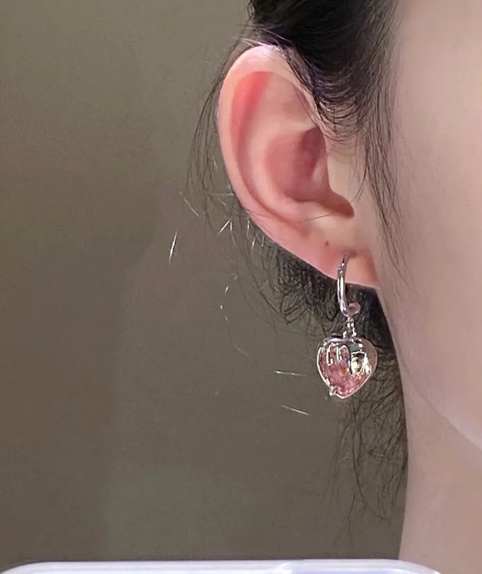 Love heart earrings female temperament senior sense of sweet earrings delicate