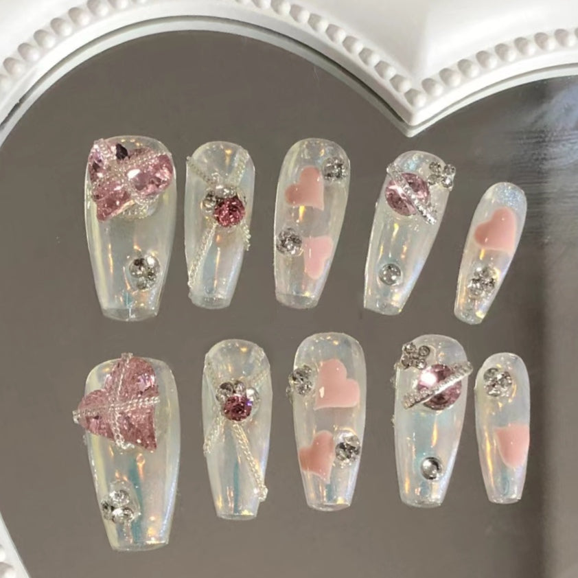 false nail patch can be taken and worn with Baroque love net red for a long time