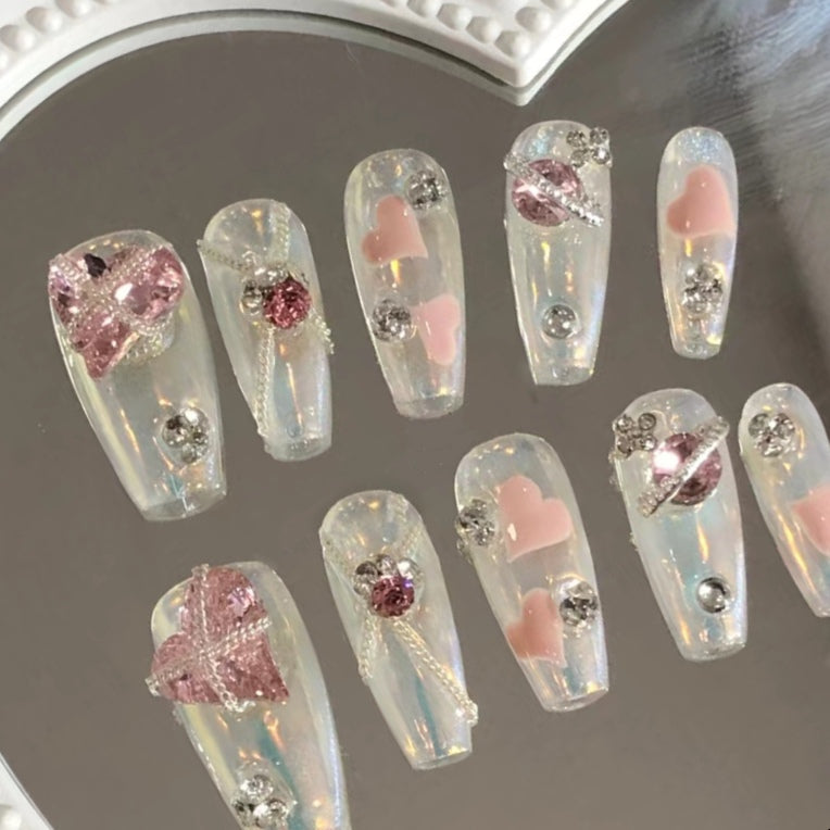 false nail patch can be taken and worn with Baroque love net red for a long time