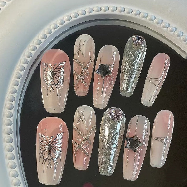 Handmade special nail plate for wearing nails 2022 new nail plate wearable nail plate patch antique nail plate