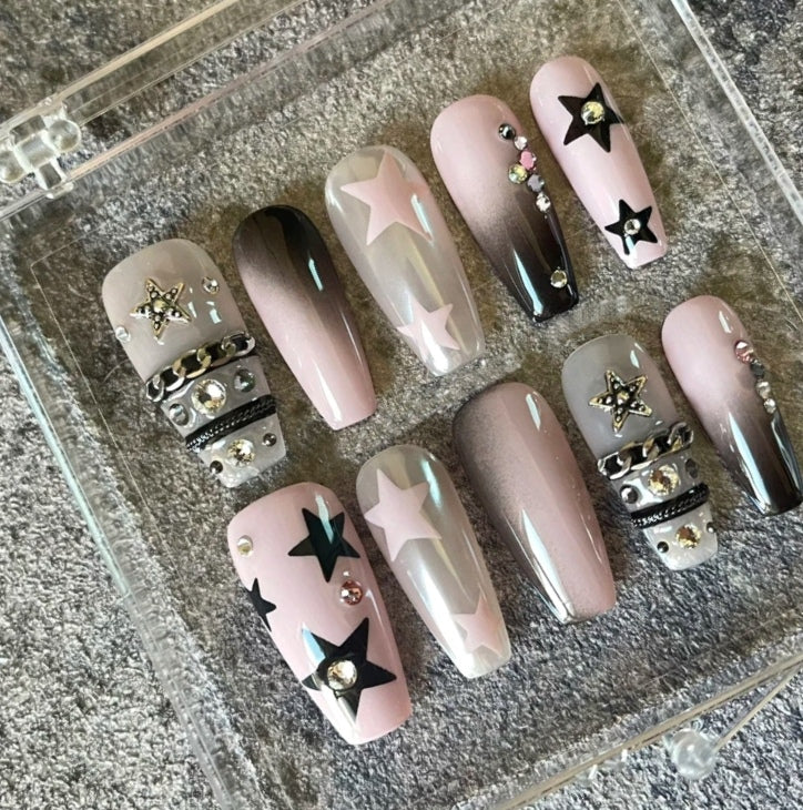 Starlight manual wear armor detachable finished products customized high grade Y2k rubber powder Star style 2022 new autumn and winter