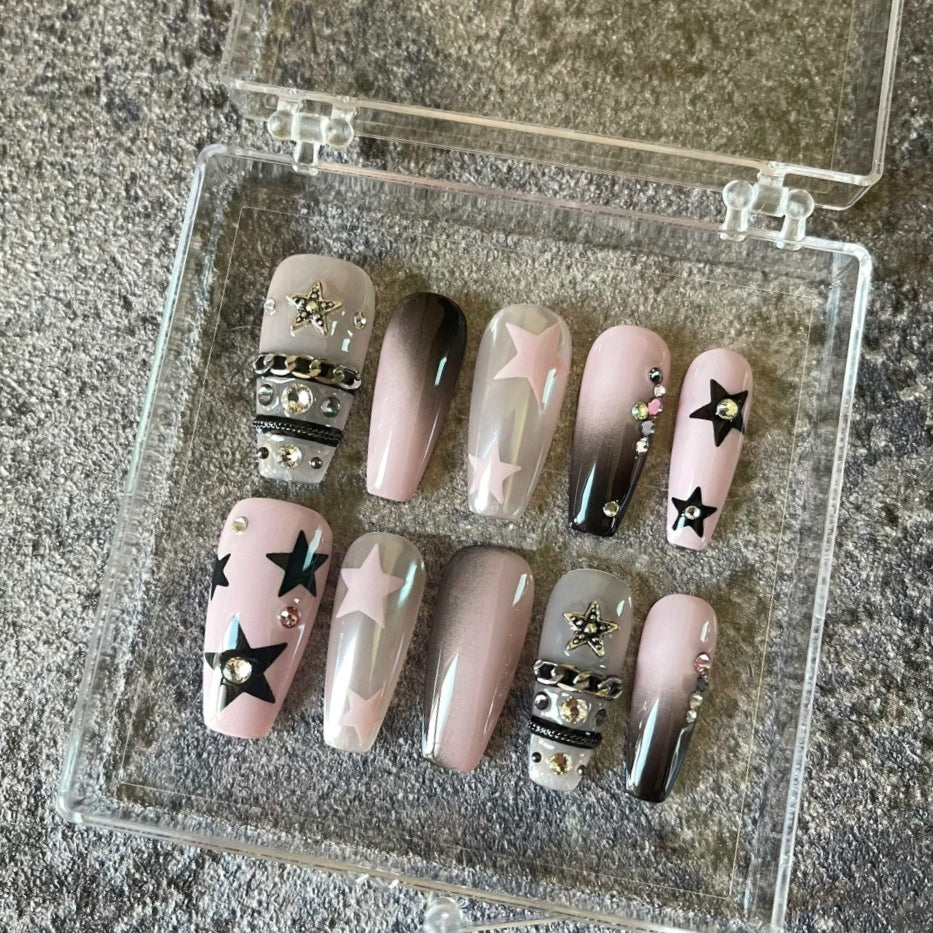 Starlight manual wear armor detachable finished products customized high grade Y2k rubber powder Star style 2022 new autumn and winter