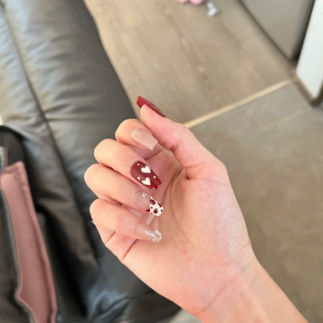 Yuanrong fake nail patch can be taken with pink cat's eye leopard pattern and love to wear nail enhancement film