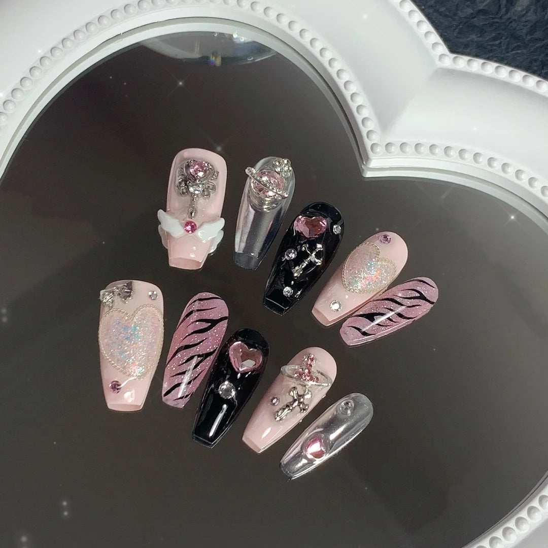 Yuanrong fake nail patch can be worn with sweet princess senior mesh red nail enhancement patch for lasting