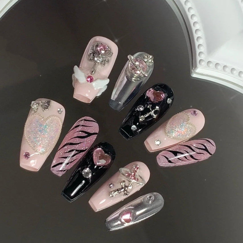 Yuanrong fake nail patch can be worn with sweet princess senior mesh red nail enhancement patch for lasting